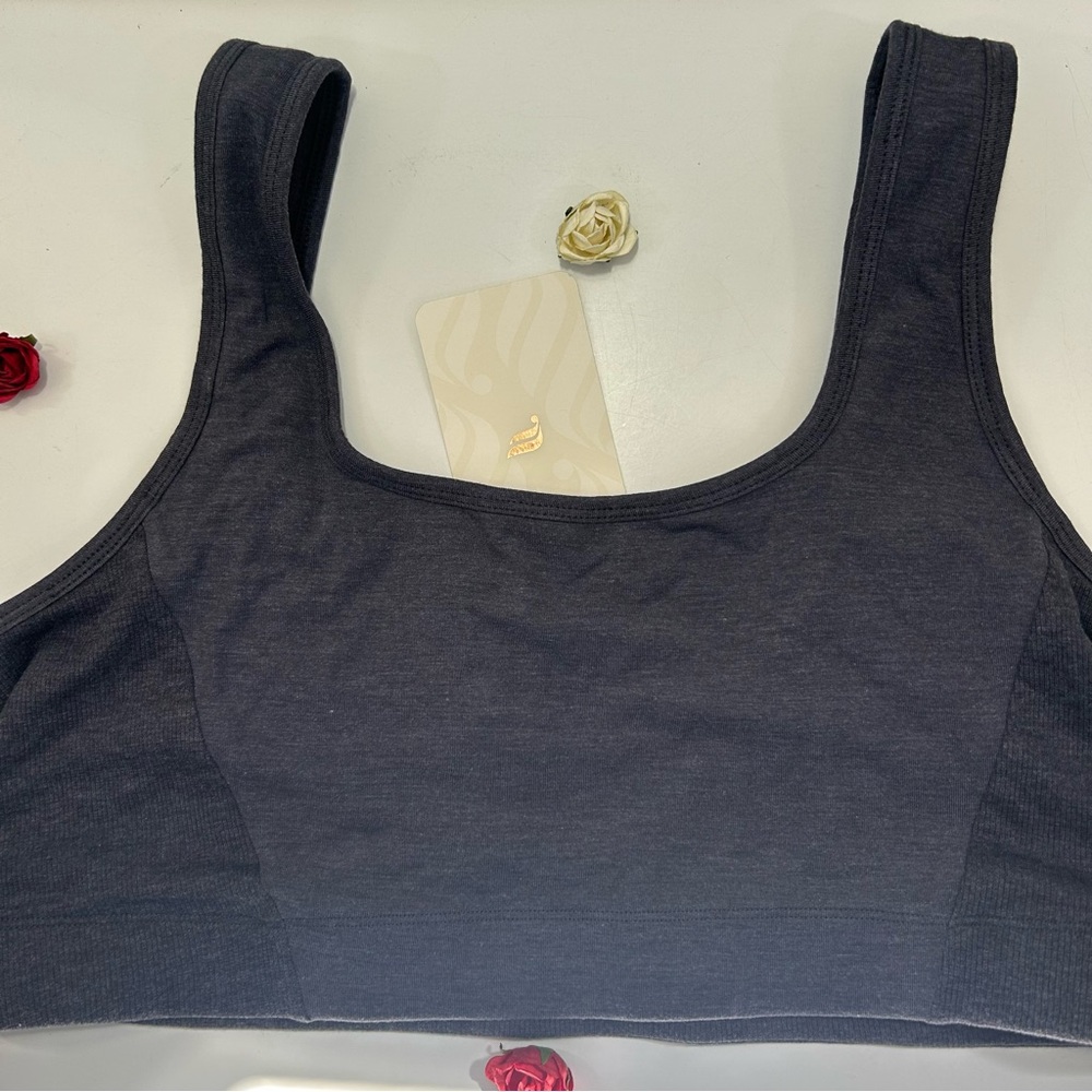 CCO Fabletics Gray Restore Knit Scoop Back Sports Bra 2X NWT